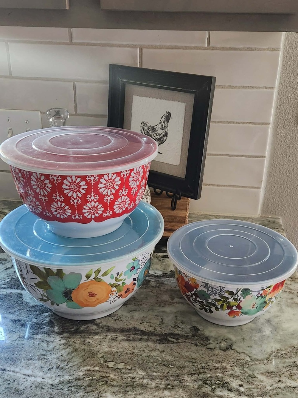 Floral Ceramic Bowl Set with- Multicolor pioneer women multiple pieces and sets